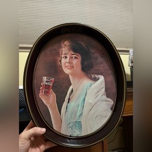 VINTAGE 1923 Coke COCA-COLA Drink BEVERAGE Soda Advertising METAL Serving TRAY